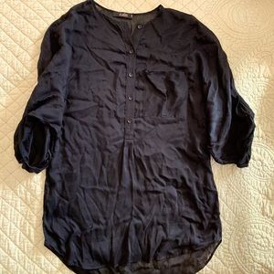 100% silk design, sheer Kain blouse